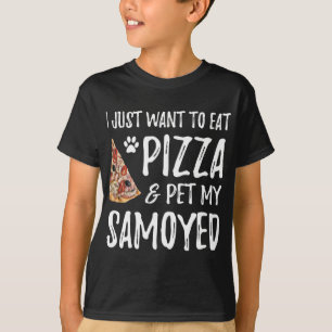 Camiseta Samoyed Dog Lover Pizza Gracioso Perro Regalo De M