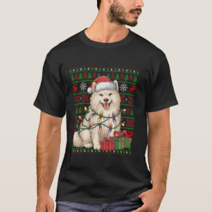 Camiseta Samoyed Dog Xmas enciende Ugly Santa Hat Samoyed C