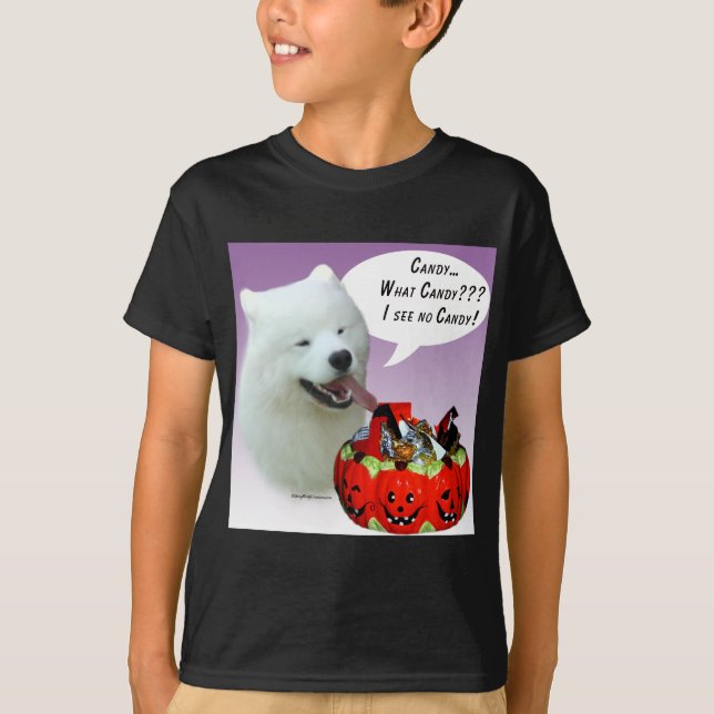 Camiseta Samoyed Halloween Candy (Anverso)