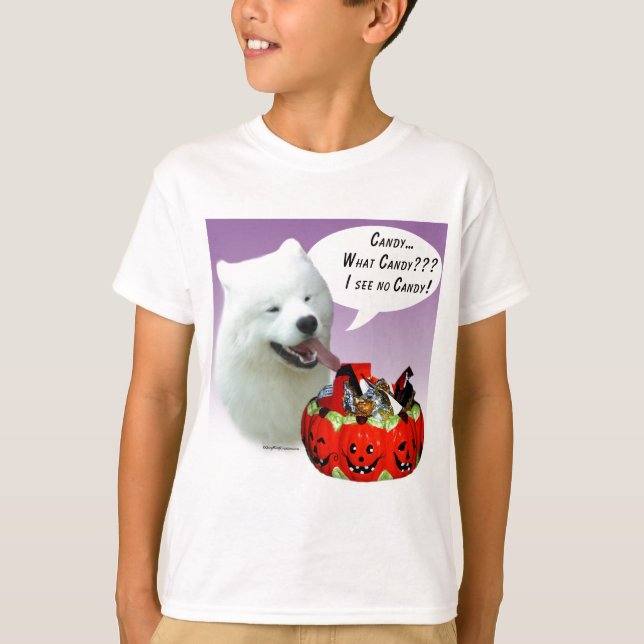 Camiseta Samoyed Halloween Candy (Anverso)