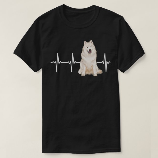 Camiseta Samoyed Heartbeat Dog Lover (Diseño del anverso)