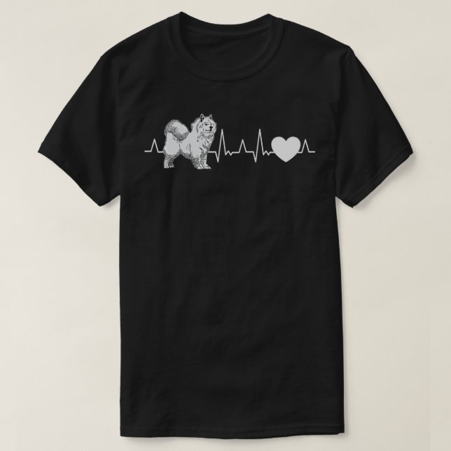 Camiseta Samoyed Heartbeat Sled  (Diseño del anverso)