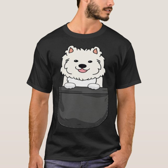 Camiseta Samoyed in pocket  cute mom dad dog (Anverso)