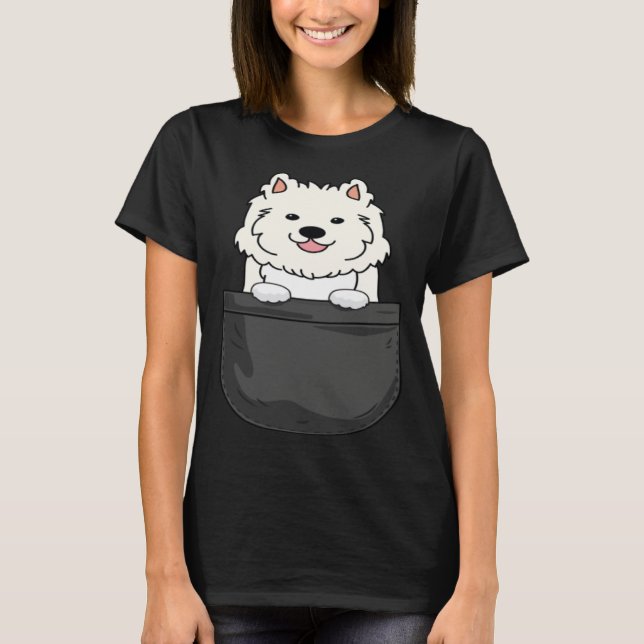 Camiseta Samoyed in pocket  cute mom dad dog (Anverso)