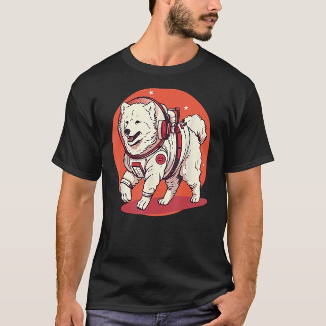 Camiseta Samoyed Mars Funny Dog Astronauta (Anverso)