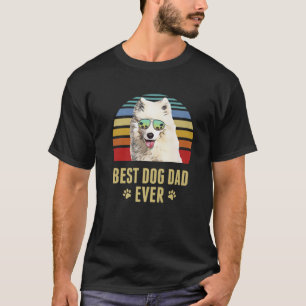 Camiseta Samoyed Mejor Papá Perro Retro Atardecer