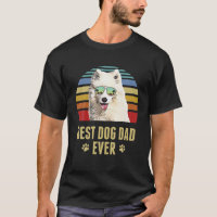 Samoyed Mejor Perro Papá Retro Sunset