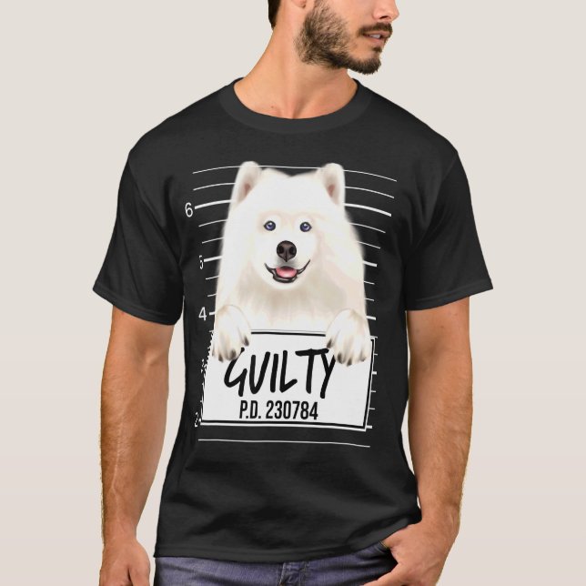 Camiseta Samoyed Mugshot Guilty Dog (Anverso)