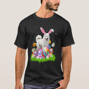 Camiseta Samoyed perro caza de huevos de Pascua conejo orej