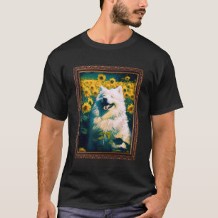 Camiseta Samoyed Pintar Flor De Girasol Mamá Flor Floral