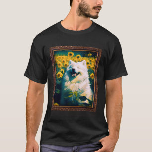 Camiseta Samoyed Pintar Flor De Girasol Mamá Flor Floral