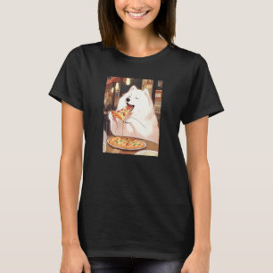 Camiseta Samoyed Pizza Funny Dog Food