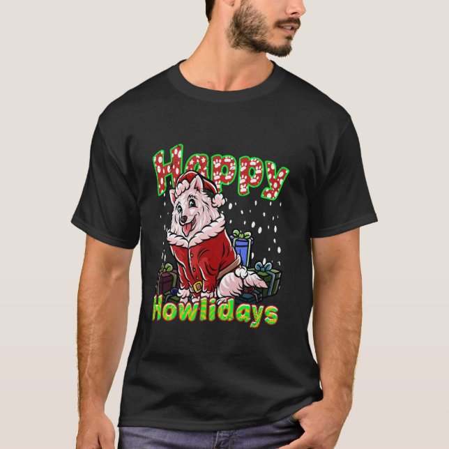 Camiseta Samoyed Santa Claus Gorra Merry Christmas Dog X Ma (Anverso)
