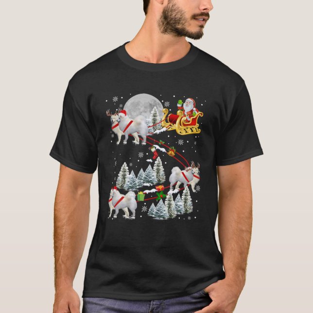 Camiseta Samoyedo de Navidad Trineo Perro Santa (Anverso)
