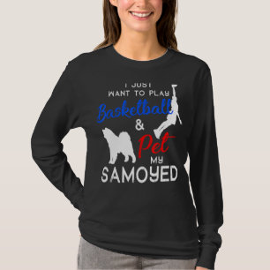 Camiseta Samoyny Funny Básketball Dog Dueño De Navidad