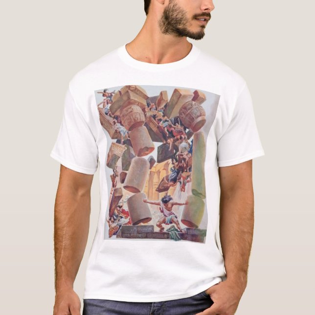 Camiseta Samson Destruye El Templo (Anverso)