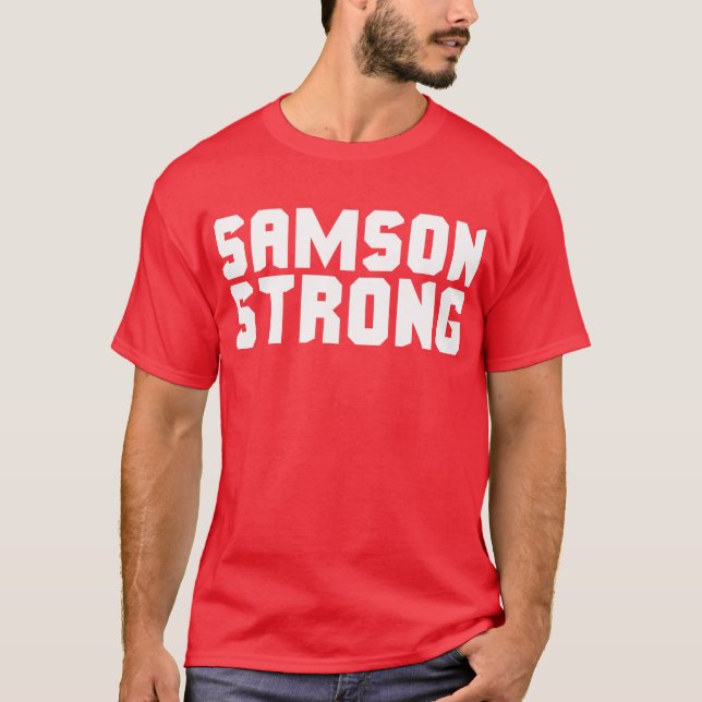 Camiseta Samson Strong - Construcción de cuerpos (Anverso)