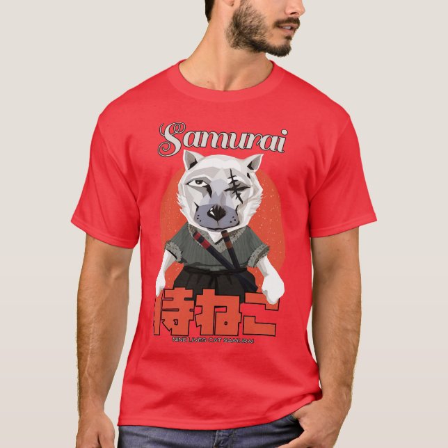 Camiseta Samurai 9 Lives Cat (Anverso)
