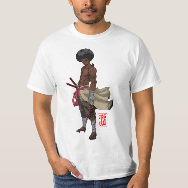 Camiseta Samurai Afro Negro Yasuke Sengoku Warrior Ronin An (Anverso)