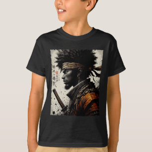 Camiseta Samurái Afroamericano Vintage Bushido Africano Gue