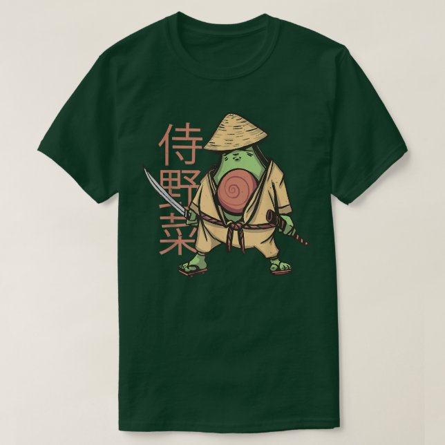 Camiseta Samurai aguacate blandiendo una japa tradicional d (Diseño del anverso)