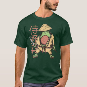 Camiseta Samurai aguacate blandiendo una japa tradicional d