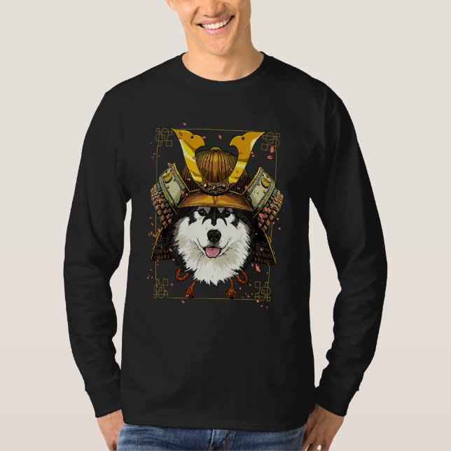 Camiseta Samurai Alaskan Malamute Japanese Warrior Bushido  (Anverso)