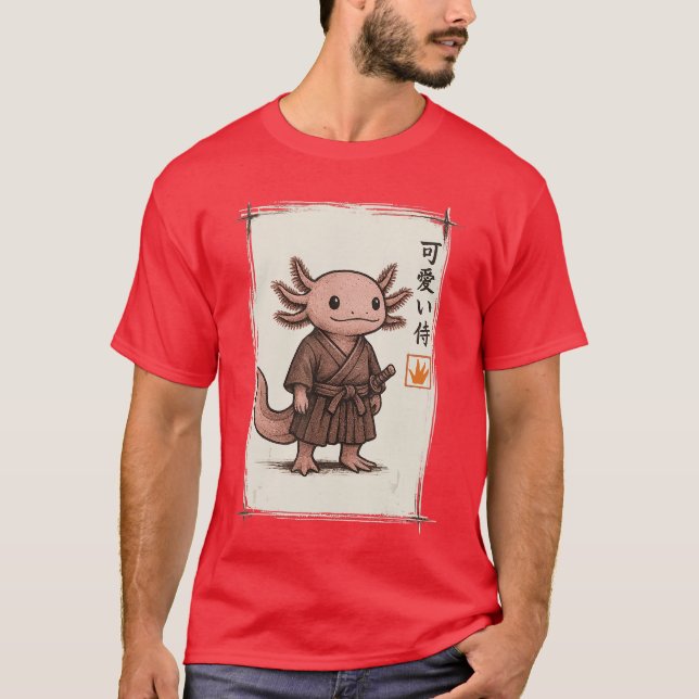 Camiseta Samurai Aolotl Japanese Art Anime Funny Gifts Men  (Anverso)
