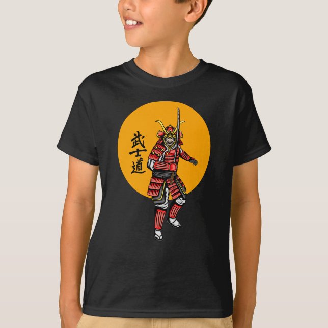 Camiseta Samurai atormentado retro con Katana (Anverso)