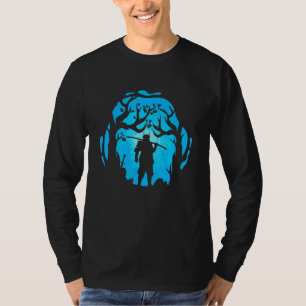 Camiseta Samurái Azul Nocturno Silueta Soñadora Mágica Prev