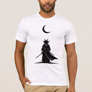 Camiseta Samurái bajo la Luna Creciente – Japón Minimalista