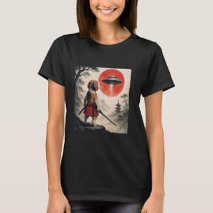 Camiseta Samurái Beagle OVNI Vintage Perro Japonés Ukiyo-e
