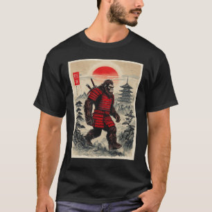 Camiseta Samurai Bigfoot Gráfico japonés de cosecha Ukiyo-e