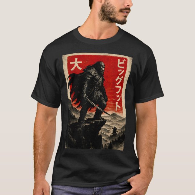 Camiseta Samurai Bigfoot Graphic Tee Japanese Vintage  (Anverso)