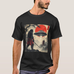 Camiseta Samurái Bigfoot Japonés Ufo Gráfico Antiguo Ukiyo