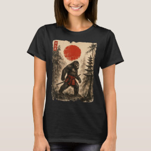 Camiseta Samurai Bigfoot Vintage japonés Sasquatch Ukiyo-e
