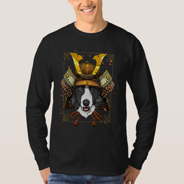 Camiseta Samurai Border Collie Pet Dog  Japanese Warrior Bu (Anverso)