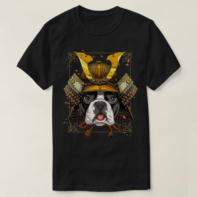 Camiseta Samurai Bulldog francés Guerrero del perro Samurai (Diseño del anverso)