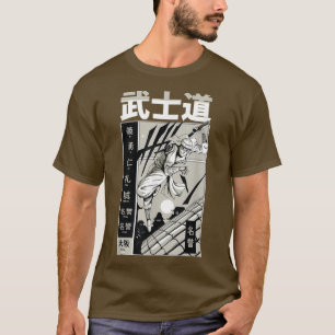 Camiseta Samurai Bushido espada Ilustracion japonés techo C