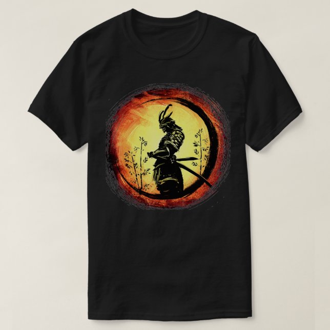 Camiseta Samurai Bushido Japón Guerrero arte retro japonés (Diseño del anverso)