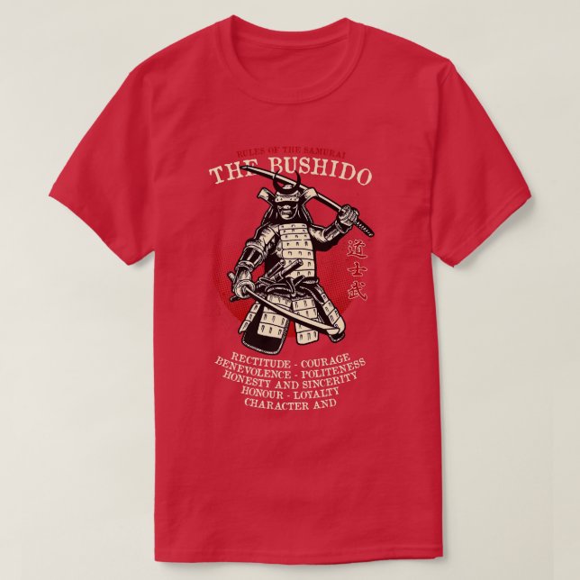 Camiseta Samurai Bushido japonés (Diseño del anverso)
