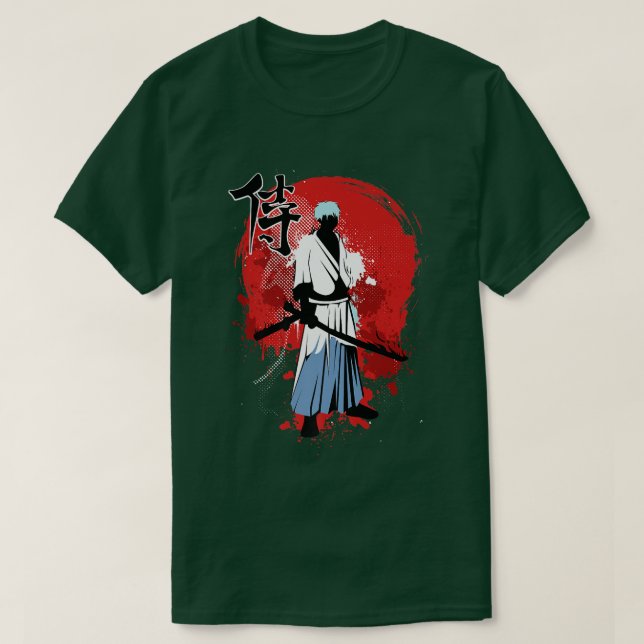 Camiseta Samurai Bushido Miyamoto Naginata Demon W (Diseño del anverso)