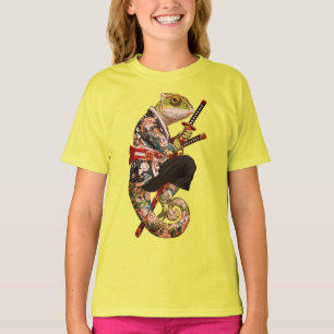 Camiseta Samurái Camaleón - Guerrero Tatuado con Katana
