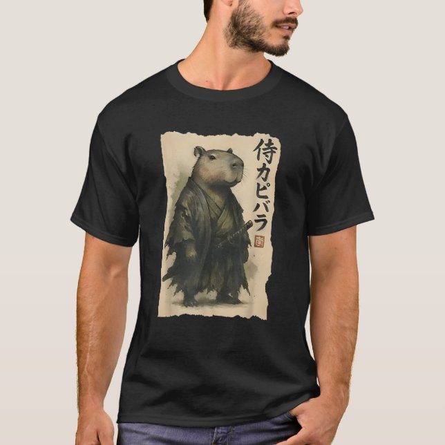 Camiseta Samurai Capybara Funny Capybara Animal japonés (Anverso)