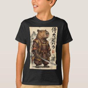 Camiseta Samurái Carpincho Arte Japonés Gráfico Antiguo Div