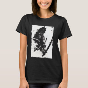 Camiseta Samurai Cat Vintage Japanese Tee Retro Ukiyo e Ar