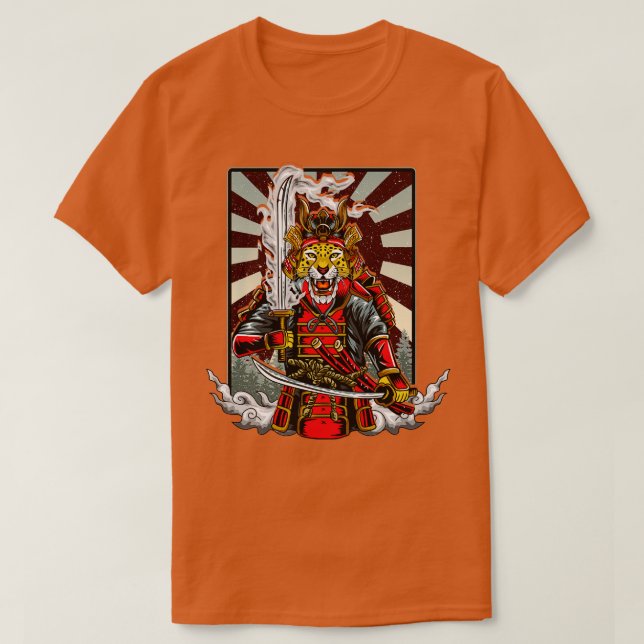 Camiseta Samurai Cheetah Warrior Japón (Diseño del anverso)