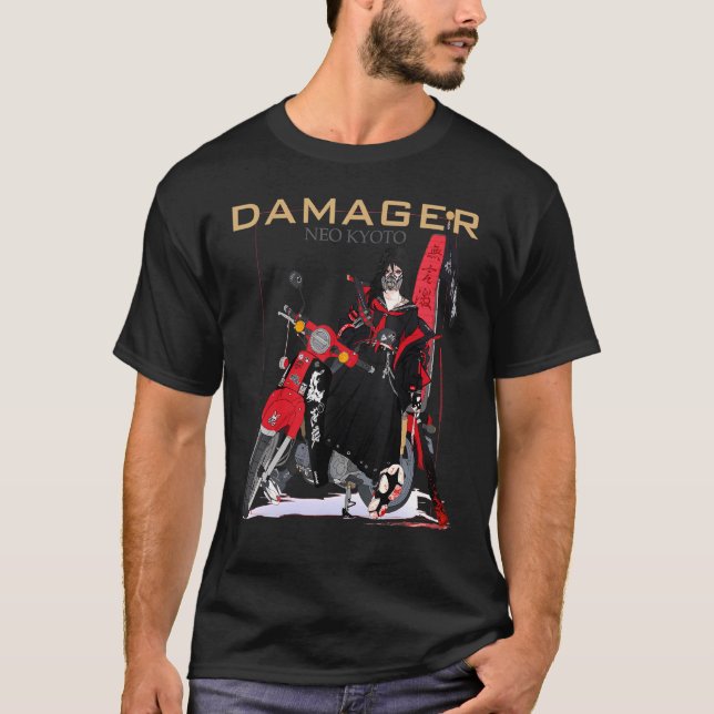 Camiseta Samurai Chica Guerrero japonés estético Damager Ne (Anverso)