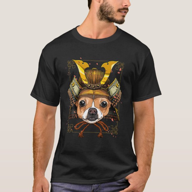 Camiseta Samurai Chihuahua Guerrero de Perros Samurai Amant (Anverso)