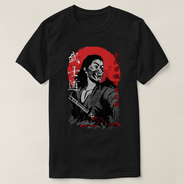Camiseta Samurai con código Oni Mask Bushido (Diseño del anverso)